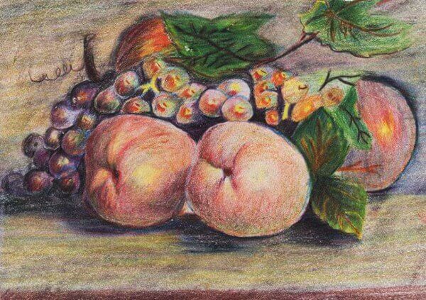 Peaches and grapes
