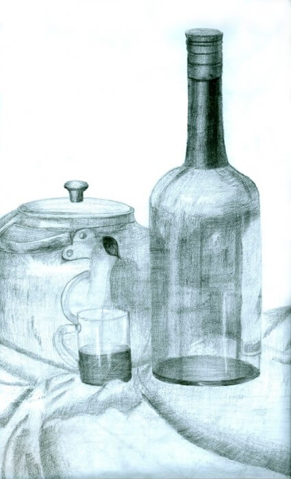 Tea and empty bottle