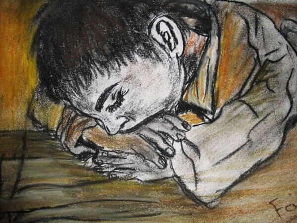 Afghan boy sleeping